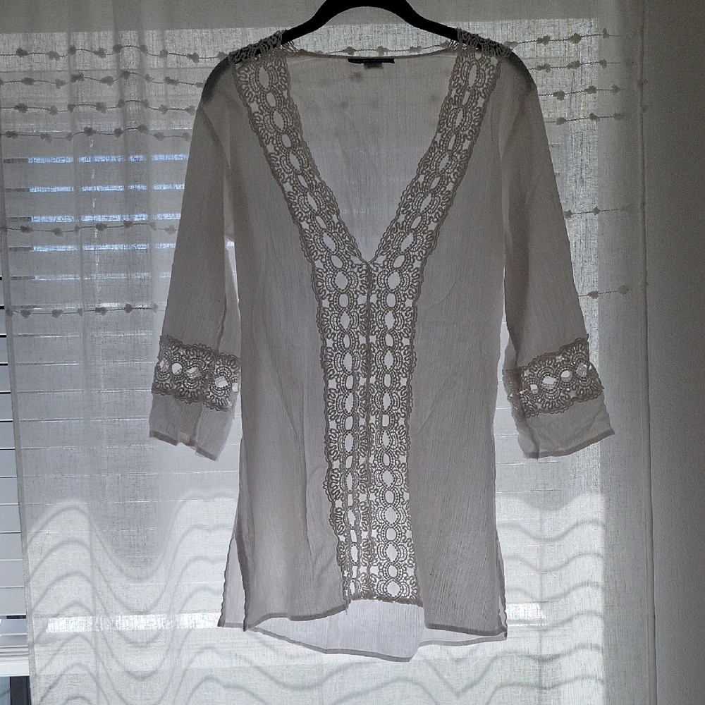 La Blanca White Crochet Coverup